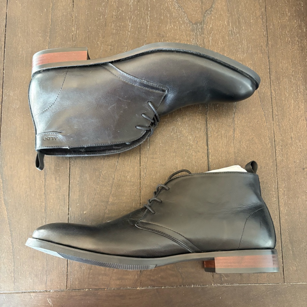 ALDO‎ Men's Watson Ankle Boots Shoes Black Leather Size US 12